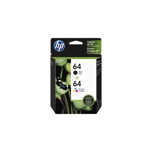 HP 64 Ink Cartridge - Black, Tri-color - Inkjet - High Yield - 200 Pag