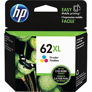 Cartouche d'encre originale HP 62XL Tricolore à rendement élevé (C2P07AN)