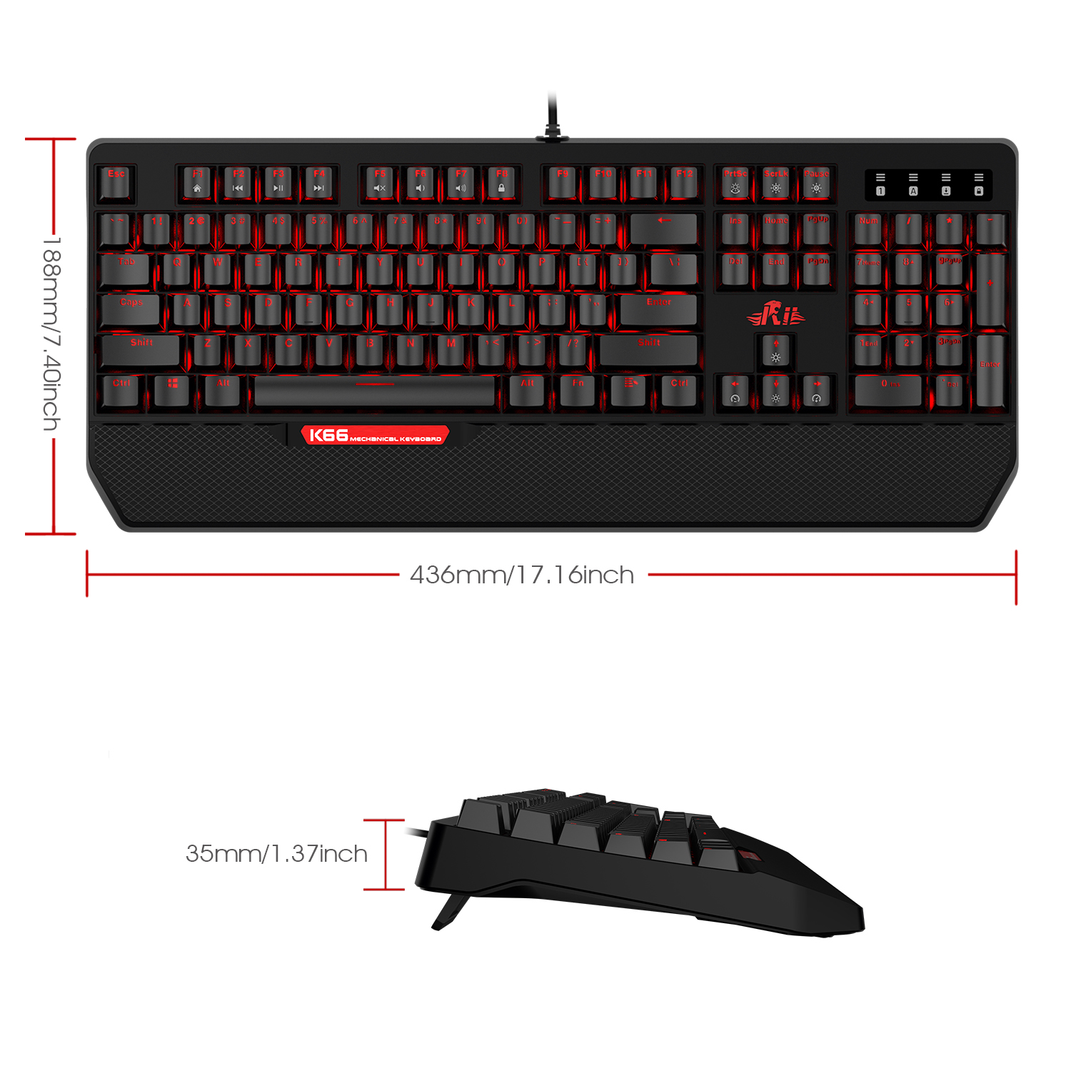 Rii (K66) - Clavier de jeu mécanique(Open Box)