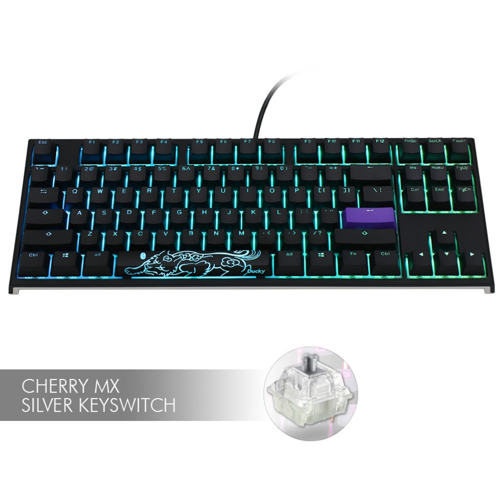 Ducky ONE 2 TKL RGB - MX Switch Silver Mechanical Keyboard (DKON1787ST-PUSPDAZT1)(Open Box)