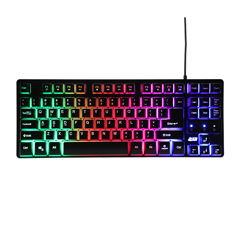 iCAN - Clavier de jeu 87 touches à rétroéclairage arc-en-ciel(Open Box)