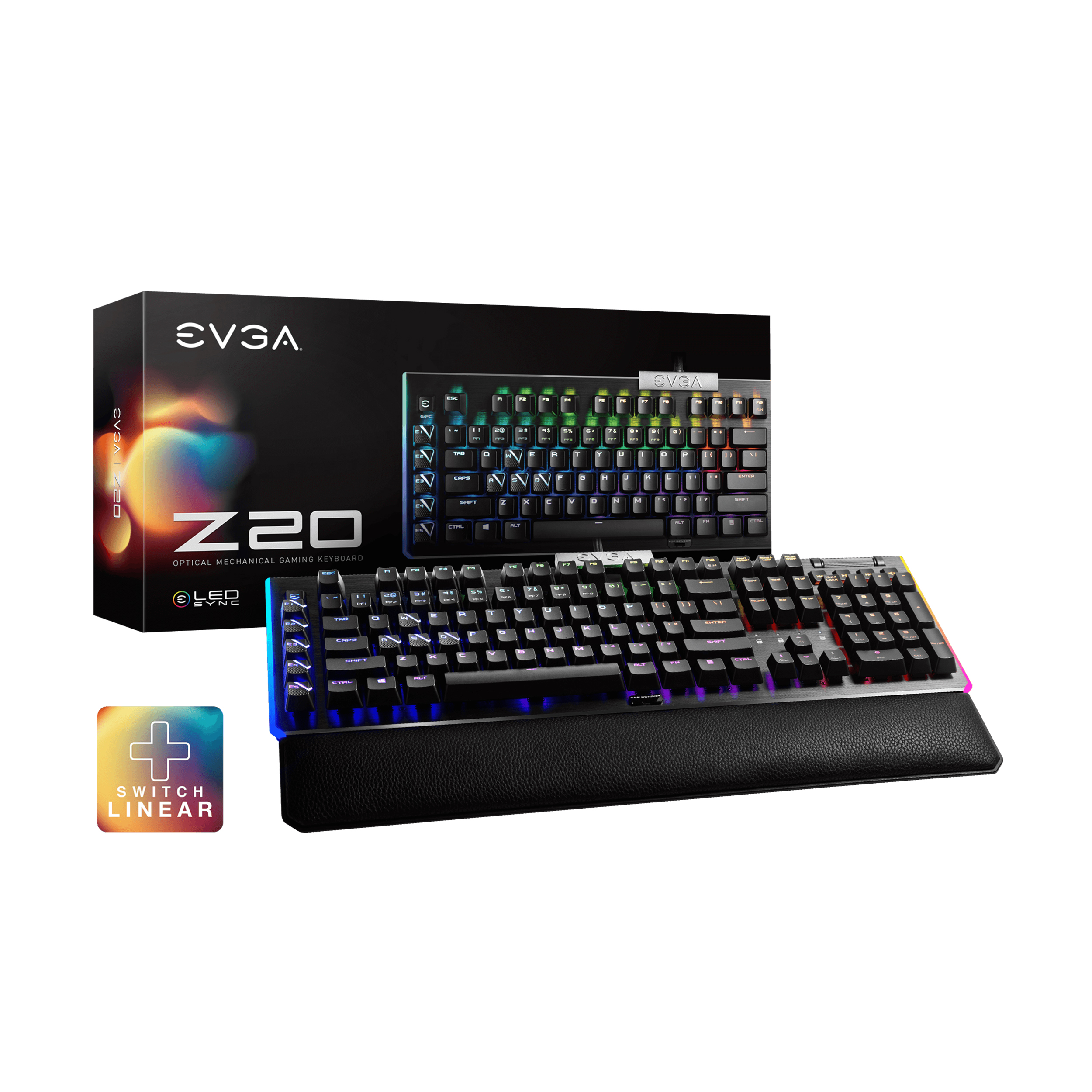 EVGA Z20 RGB Optical Mechanical Gaming Keyboard, RGB Backlit LED, Optical Mechanical Switches (Linear)