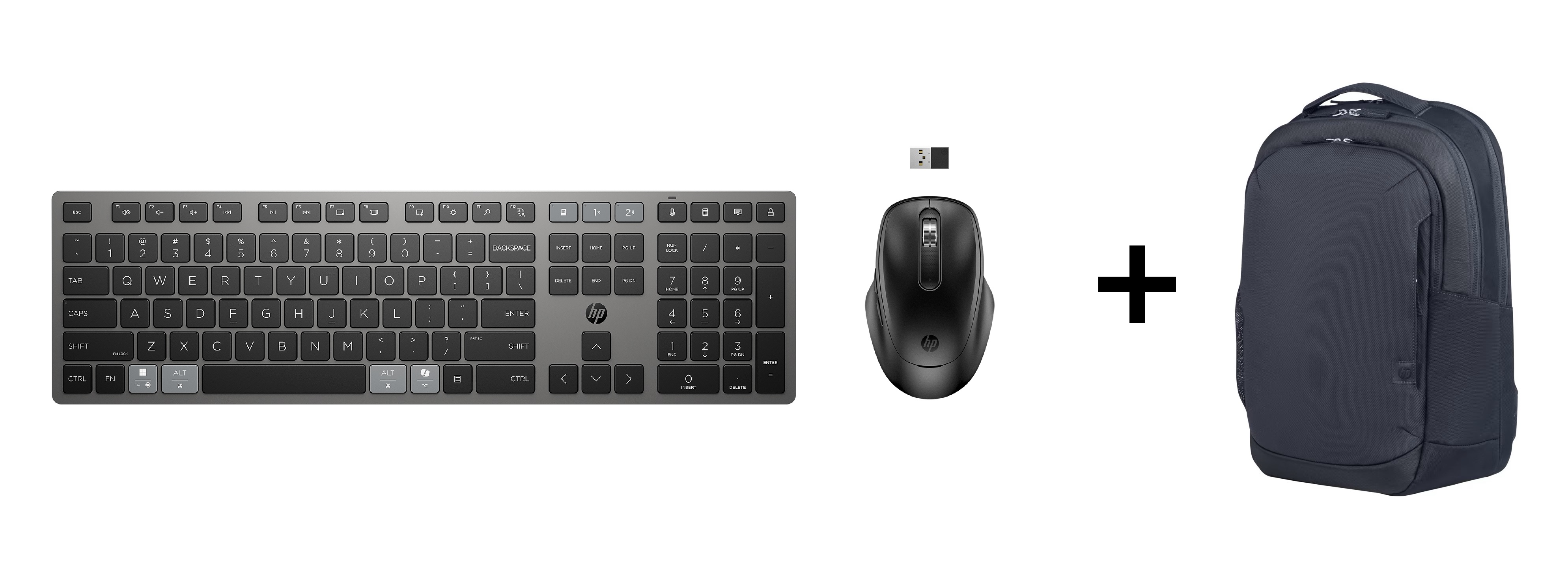 Buy HP 720 Multi-Device Rechargeable Wireless Keyboard/Mice Combo & Get a FREE HP 16.0 Everyday Laptop Backpack - Gray