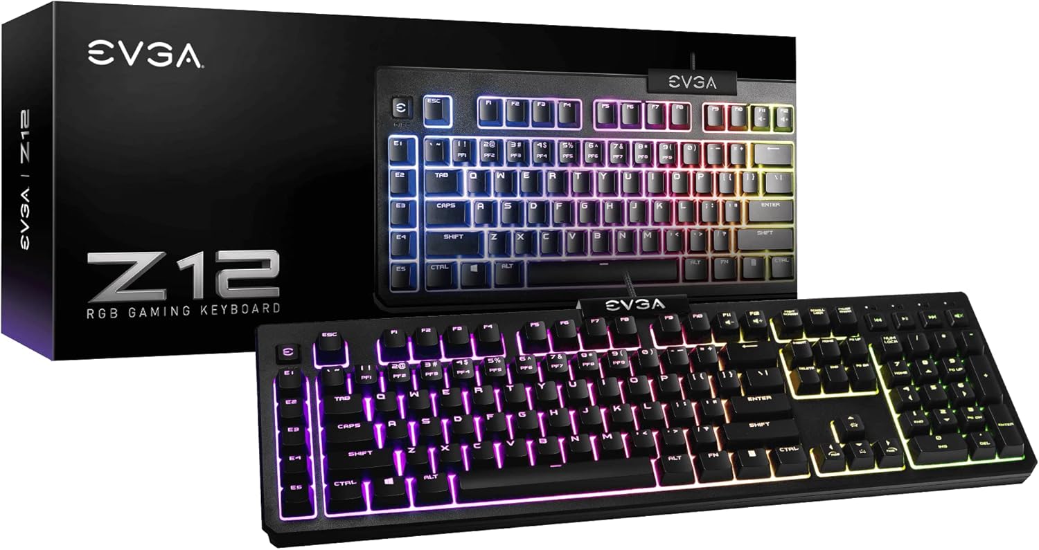 Clavier de jeu EVGA Z12 RGB, rétroéclairage RGB LED(Open Box)