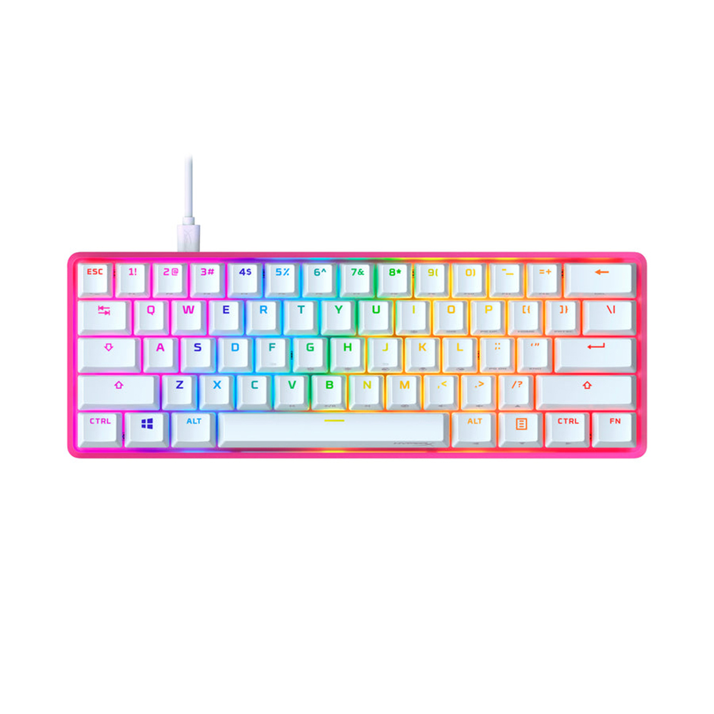 HYPERX Alloy Origins 60 Pink: 60% Form, HyperX Red, RGB, PBT Keycaps