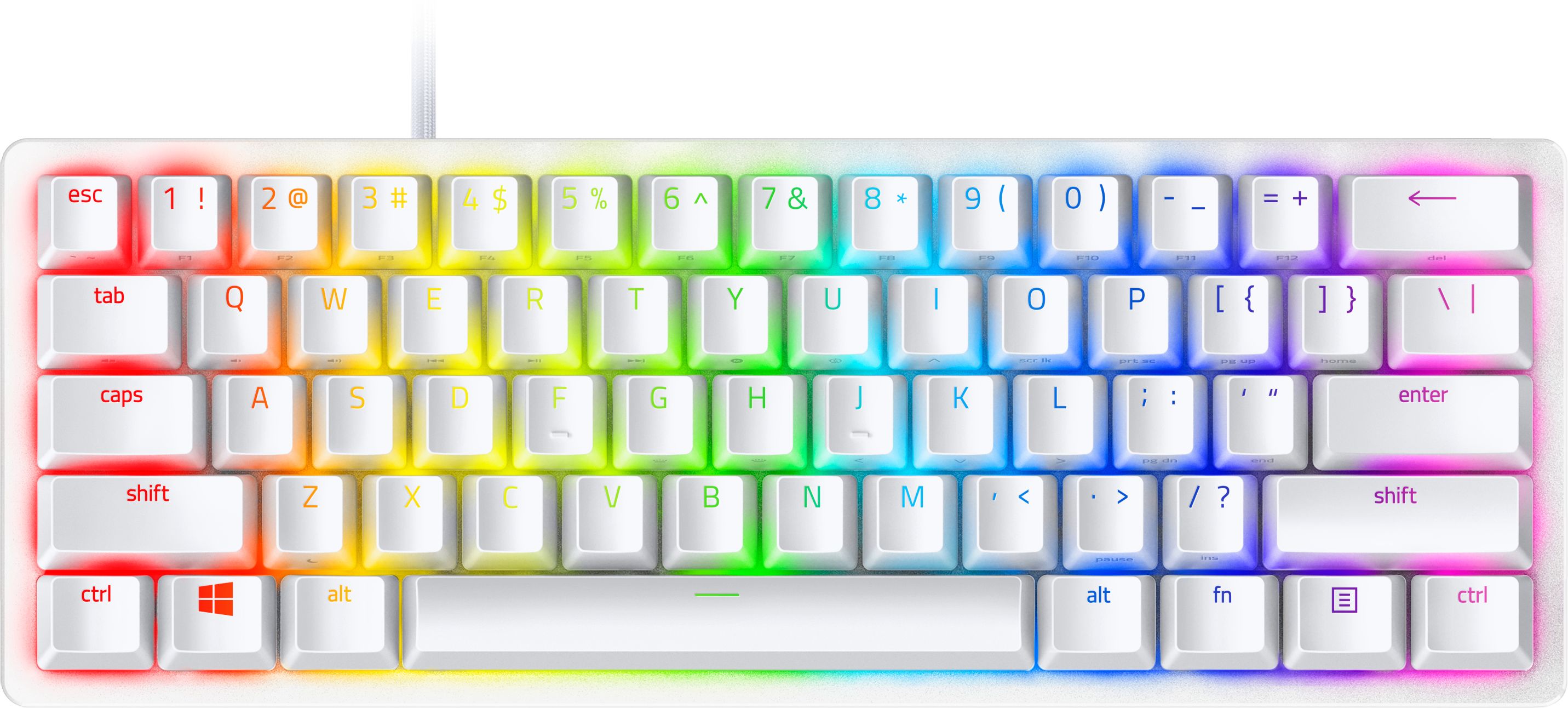Clavier de jeu Razer Huntsman Mini 60 %, blanc (anglais), commutateur optique analogique Razer™ de 2e génération (RZ03-03393...