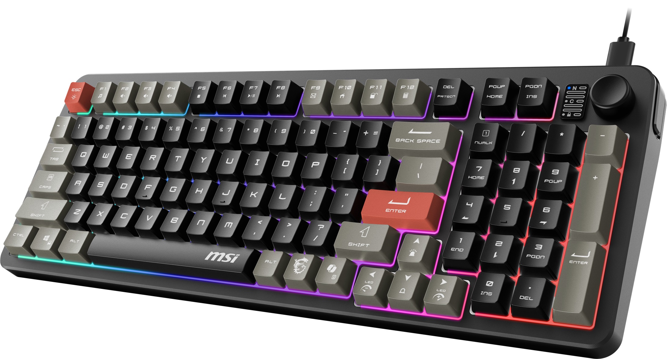 MSI FORGE GK110 US 96% Gaming Keyboard, Black - US ANSI Layout