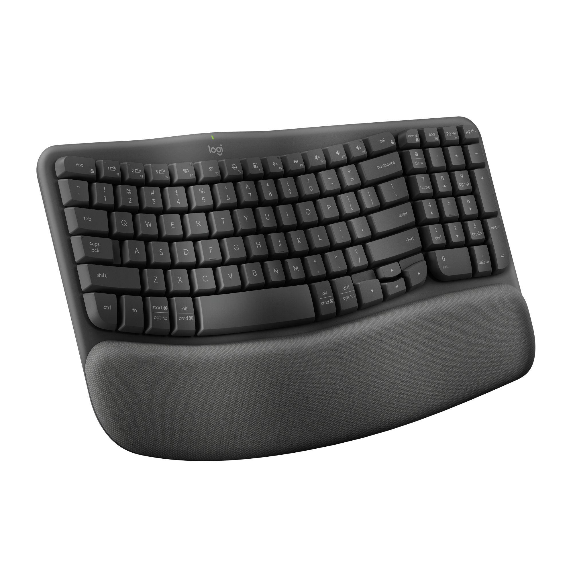 LOGITECH Wave Keys Wireless Ergonomic Keyboard - Graphite