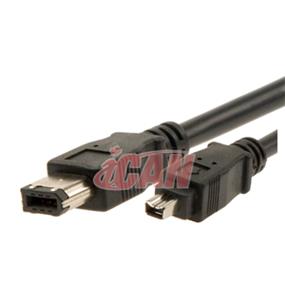 iCAN Firewire (1394) 6/4-pin PC/AV Cable - 6 ft. (for PC to 4pin IEEE1394 FireWire Device) (1394MM46-06)