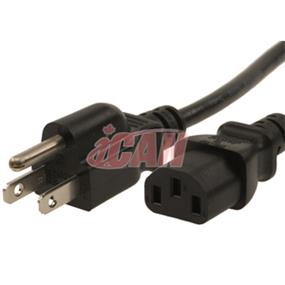 iCAN External Computer Power Cord - 6 ft. (Black) (PWR CORD-006)