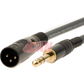 iCAN XLR-M TRS-M 22AWG Câbles argentés ProAudio haute clarté/résolution OD = 8 mm - 75 pi (PAXLRMTRSM-075)