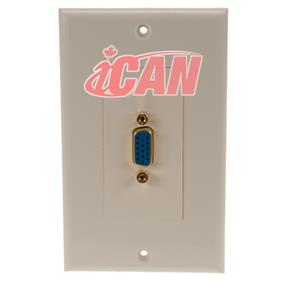 iCAN High Quality SVGA F/F Coupler Decora Type Wall-plate (FP SVGAAC-1PWHI)