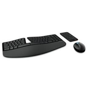 MICROSOFT (L5V-00002) Wireless Sculpt Ergonomic Desktop Combo w/ Mini USB Receiver - Black  | Separate Number Pad