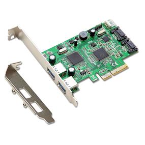 SYBA Combo USB 3.0 + SATA III 6Gbps, v2.0 PCI Express, x4 Slot Controller Card, with Standard and Low Profile Brackets (SD-PEX50055)