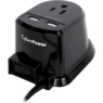 Cyberpower Dual Power Station 1-Outlet with 2-2.1A USB Charging Ports 5 ft Cord Black (CSP105U) *in Brown Box