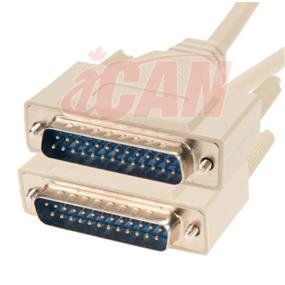 iCAN External Computer Serial Cable (RS232), DB25, Male / Male, Straight-Through Molded Connectors - 15 ft. (RS232-25MM-015)
