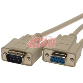 iCAN External Computer Serial Cable (RS232), DB9, Male/Female Extension, Straight-Through Molded Connectors - 10 ft. (RS232-9MF-010)