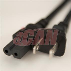 iCAN External Notebook Computer Power Cable 2-pin "Polarized" - 6ft (PWR CORD-2P-P06)