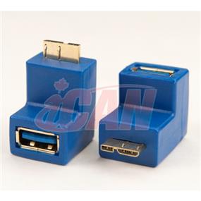 iCAN USB 3.0 SuperSpeed A Female to 90 Degree Micro B Male Gold-plated Adapter (1 pack)