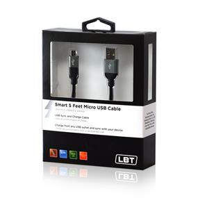 LBT Micro USB 5ft USB Knitted Cable w/ Smart LED/Aluminum Body