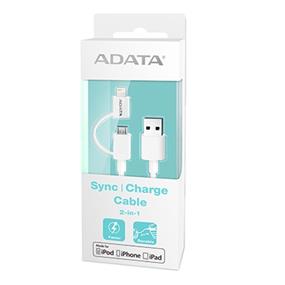 ADATA Lightning Cable 2IN1 3.28Ft (AMFI2IN1-100CM-CWH)(Open Box)