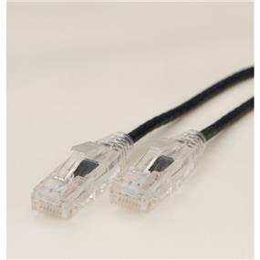 iCAN Super Slim Premium Cat6 28AWG 550Mhz Low NEXT (Near End Cross Talk) Super Speed Gigabit LAN Patch Cable with Clear Strand-relief Boots Black - 3ft (C6SLM-003BLK)