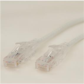 iCAN Super Slim Premium Cat6 28AWG 550Mhz Low NEXT (Near End Cross Talk) Super Speed Gigabit LAN Patch Cable with Clear Strand-relief Boots White - 5ft (C6SLM-005WHI)