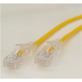 iCAN Super Slim Premium Cat6 28AWG 550Mhz Low NEXT (Near End Cross Talk) Super Speed Gigabit LAN Patch Cable with Clear Strand-relief Boots Yellow - 2ft (C6SLM-002YEL)