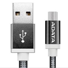 ADATA Woven Metallic Braided Micro USB Cable-Neatly stylish charge and connect - Black (AMUCAL-100CMK-CBK)