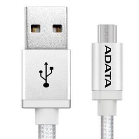 ADATA Woven Metallic Braided Micro USB Cable-Neatly stylish charge and connect - Silver (AMUCAL-100CMK-CSV)