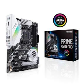 ASUS PRIME X570-PRO AMD AM4 ATX motherboard with PCIe 4.0, 14 DrMOS power stages, dual M.2, HDMI, SATA 6Gb/s, USB 3.2 Gen 2 front-panel connector and Aura Sync RGB lighting