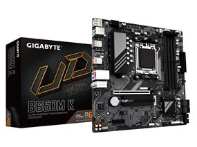 GIGABYTE B650M K AM5 LGA 1718 AMD B650 M-ATX Motherboard with 5-Year Warranty, DDR5, 2x PCIe 4.0 M.2, PCIe 4.0, USB 3.2 Gen2 Type-C, 2.5GbE LAN