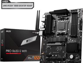 MSI PRO B650-S WiFi ProSeries Motherboard Supports AMD Ryzen 7000 Series Processors, AM5, DDR5, PCIe 4.0, M.2 Slots, SATA 6Gb/s, USB 3.2 Gen 2, HDMI/DP, Wi-Fi 6E, 2.5Gbps LAN, ATX