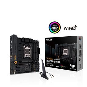 ASUS TUF GAMING B650M-E WIFI AMD AM5 B650 micro-ATX (mATX) motherboard with 8+2 DrMOS, DDR5, PCIe 5.0 M.2 slot w/heatsink, M.2 slots, Wi-Fi 6, 2.5Gb LAN, DP, HDMI™, USB 3.2, BIOS FlashBack™, Aura Sync(Open Box)