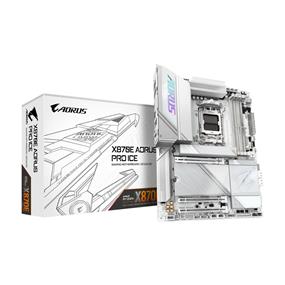 GIGABYTE X870E AORUS PRO ICE AM5 LGA 1718, ATX, DDR5, 4x M.2, PCIe 5.0, USB4, Wi-Fi 7, 2.5GbE LAN, EZ-Latch, 5-Year Warranty