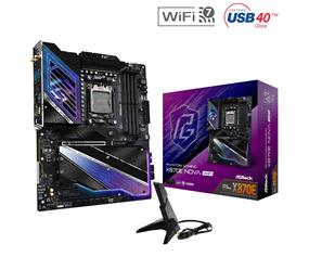 ASROCK X870E Nova WiFi Ryzen Socket AM5 DDR5 DIMMs 8200 256 GB ATX Motherboard 5G LAN M.2 USB4 WiFi7