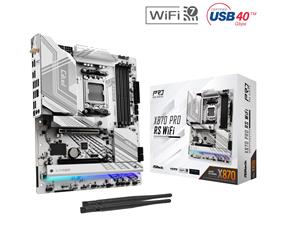 ASRock X870 Pro RS WiFi AMD Ryzen Socket AM5 ATX Motherboard USB4 DDR5 8000 MHz 256 GB SATA3 6.0 Gb/s