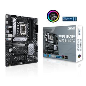 ASUS PRIME H670-PLUS D4 LGA 1700(Intel® 12th Gen) ATX motherboard (PCIe 4.0, DDR4,3xM.2 slots, 2.5Gb LAN, DP,HDMI®, Aura Sync)(Open Box)