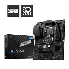 MSI PRO Z790-S WIFI, Intel ATX LGA 1700, Supports 12th/13th Gen Intel® Core™ Processors, 4 Dimm DDR5, PCIE 5.0, M.2 x 5, USB 3.2 Ports Type-C, JRGB JRAINBOW, WIFI 6E(Open Box)