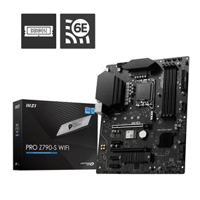 MSI PRO Z790-S WIFI, Intel ATX LGA 1700, prend en charge les processeurs Intel® Core™ de 12e/13e génération, 4 Dimm DDR5, PCIE 5.0, M.2 x 5, ports USB 3.2 Type-C, JRGB JRAINBOW, WIFI 6E(Boîte ouverte)