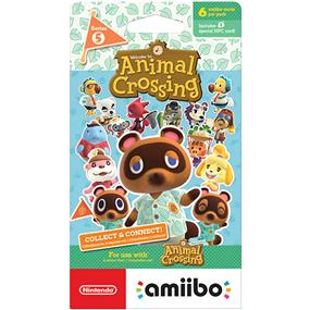 Nintendo™ Amiibo : Cartes Animal Crossing - Série 5 (Pack de 6 cartes) | Personnages spéciaux et villageois en jeu | Fonctionnalité Amiibo