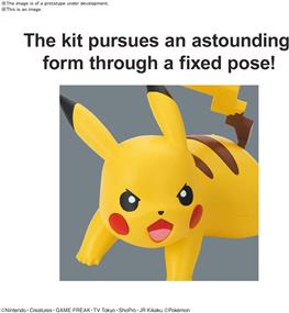 BANDAI NAMCO Maquette Pokémon Rapide ! 03 PIKACHU (Pose de combat) | Kit d'assemblage simple | Pas d'outils | Pas de peinture | S'ajuste et s'enclenche à la main !  (Kit de figurines Pokémon)