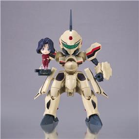 BANDAI Tiny Session YF-19(Isamu Alva Dyson Use) With Myung Fang Lone "Macross Plus" Transformable Action Figure