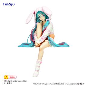 Furyu Corporation Hatsune Miku Rabbit Ear Hood Pajama Noodle Stopper Figure