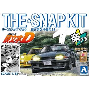 Aoshima 1/32 SNAP KIT #CM3 Initial-D Nakazato's Nissan Skyline R32 GT-R Model Kit | No Glue Needed | Snap by Hand