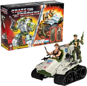 Hasbro Transformers Collaborative G.I. Joe x Transformers Autobot Kup Triple T 9-inch Action Figure, O-Ring 3.75-inch SGT Slaughter & Leatherneck Action Figure