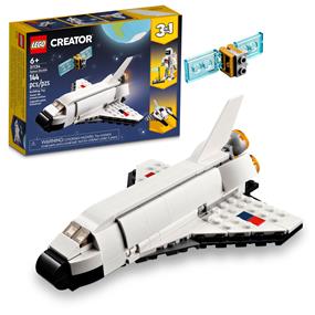 LEGO Creator 3 in 1 Space Shuttle Stocking Stuffer for Kids, Creative Gift Idea for Boys and Girls Ages 6+, Build and Rebuild this Space Shuttle Toy into an Astronaut Figure or a Spaceship, 31134