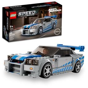 LEGO Speed Champions 2 Fast 2 Furious Nissan Skyline GT-R (R34), Race Car Toy Model Building Kit, Collectible with Racer Minifigure, 2023 Set for Kids, Boys and Girls Ages 9 and Up 76917