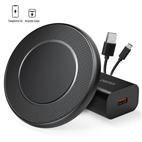 Choetech 15W Wireless Charger | QC 3.0 USB Adapter | 1.2M Cable | Black