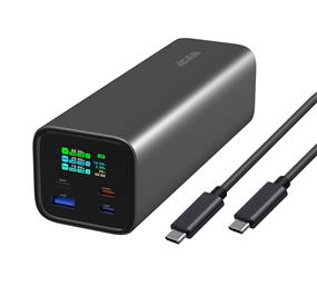 iCAN 27000mAh PD140W Portable Laptop Power Bank with 30cm Cable, LED Display, 2xUSB-C & 1xUSB-A, Space Grey (C909)(Open Box)